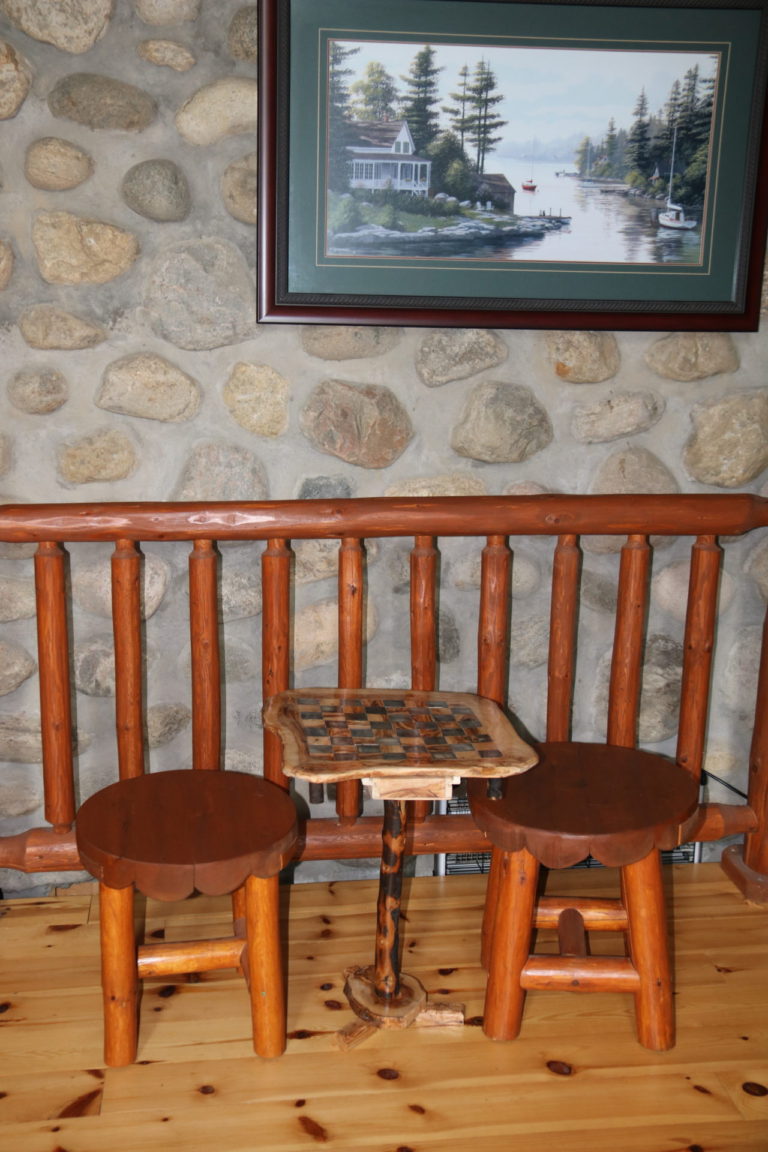 chess board with small stools