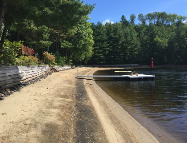 beach by cottage at chalets in quebec