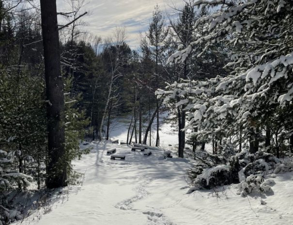 trail at log cottage near ottawa