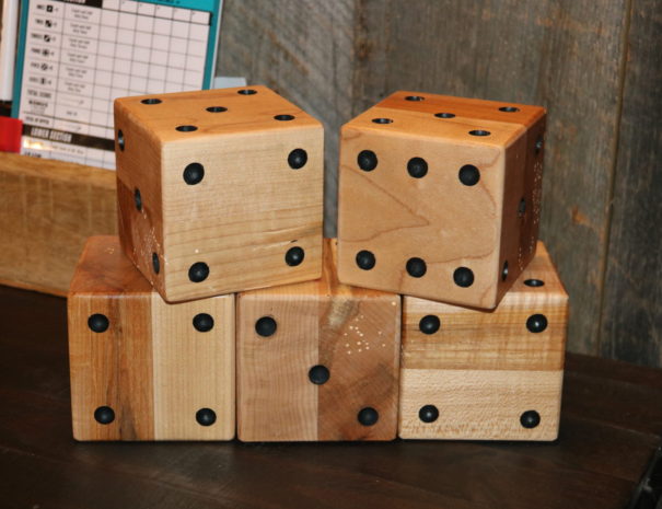 large wooden dice