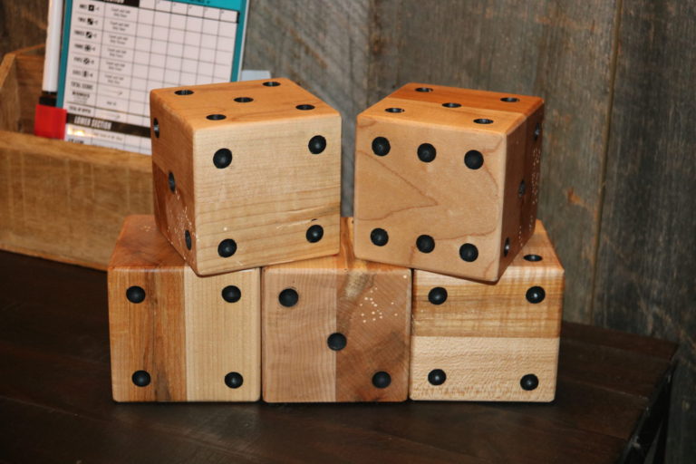 large wooden dice